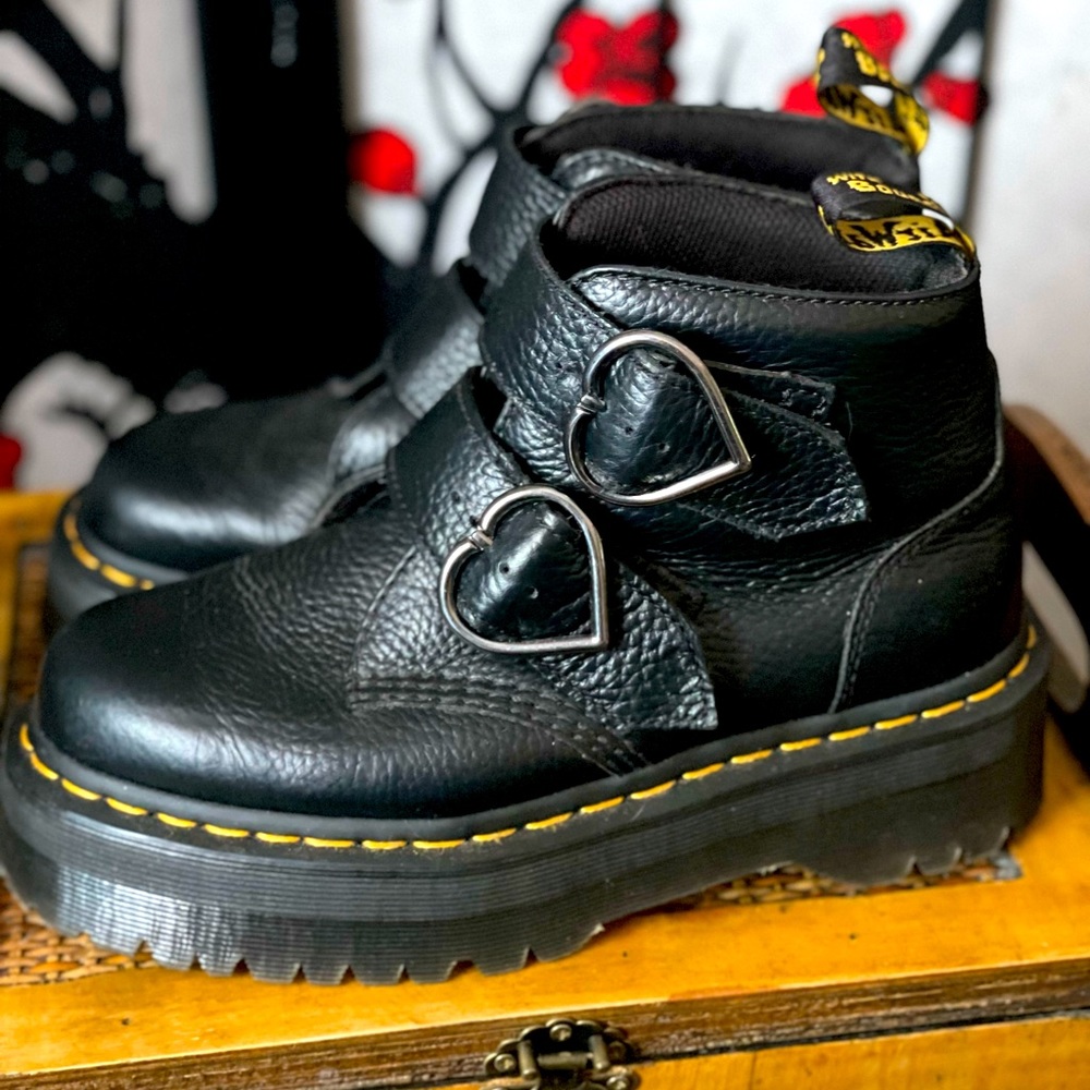 Devon Heart Leather Platforms
